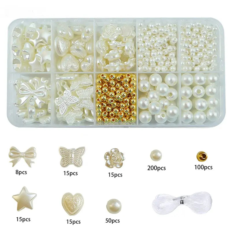 Golden Spacer Beads For Bracelets Making Kit Assorted DIY Pearl Beads Acrylic Alphabet CCB Beads Kit For Jewelry Making Supplies Qme Bead kit 3