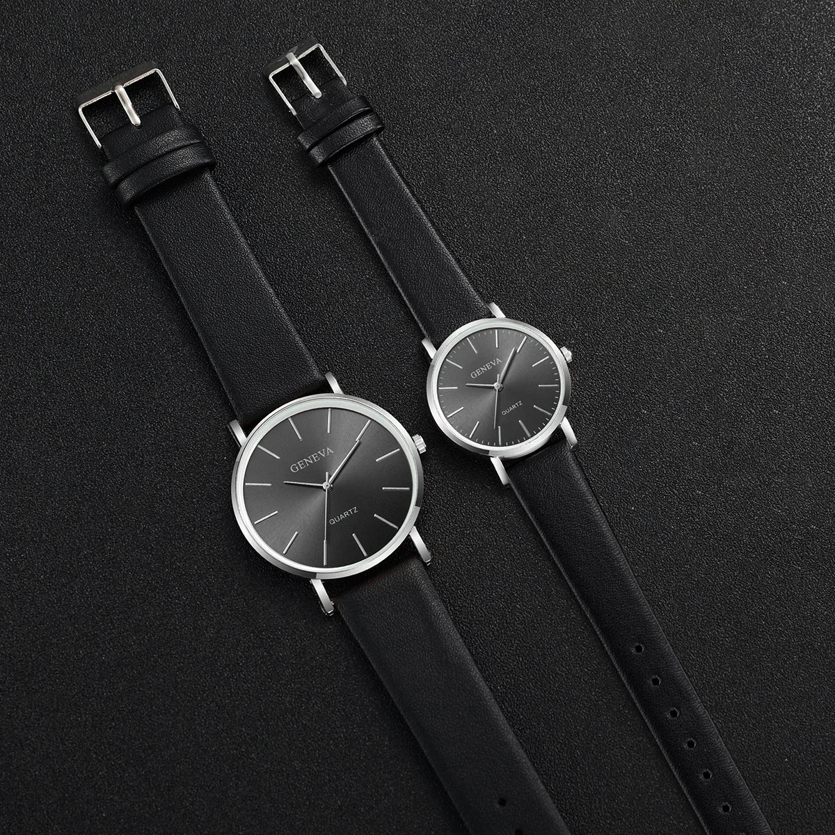 2 peças relógios de casal escala simples mostrador relógio de quartzo masculino feminino pulseira de couro relógios de pulso Qme
