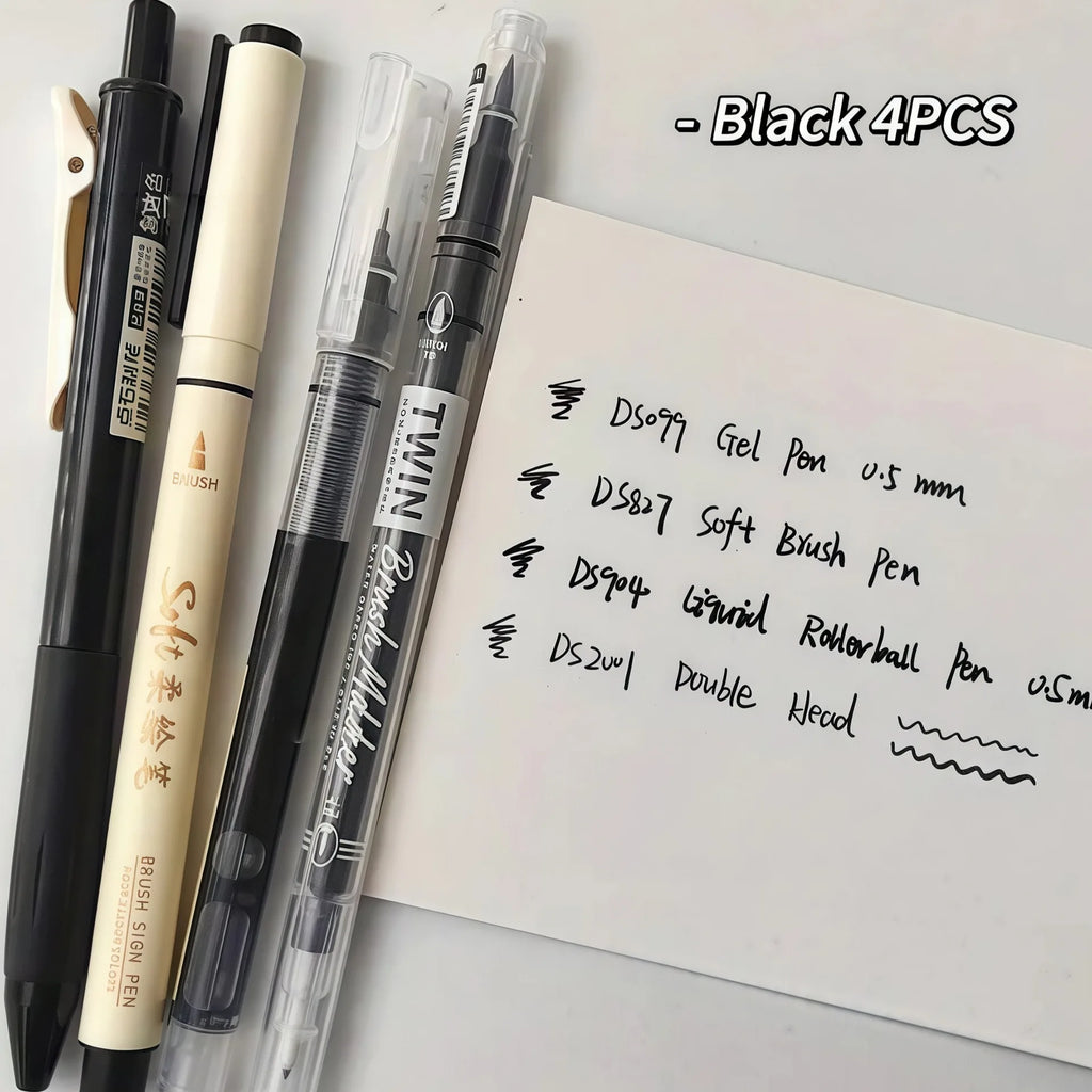 4Pcs Vintage Pens Set, Quick-Dry Ink for Smooth Writing,Compatible with Multiple Tips,Ideal for Office Work & Notebooks Qme