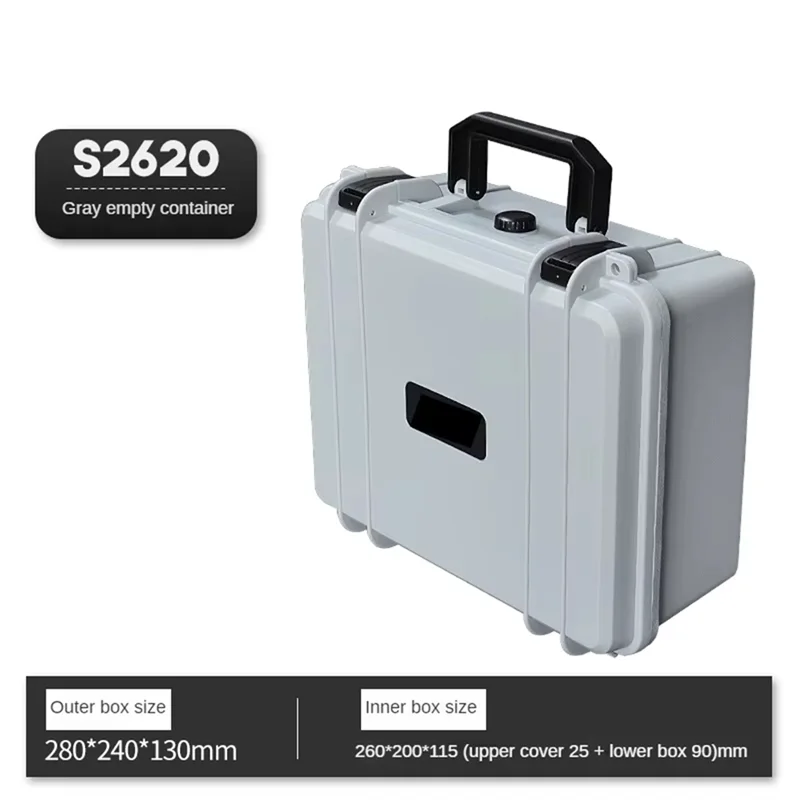 A02F-Portable Suitcase Thicken Plastic Hard Case Equipment Hardware Toolbox Large-Capacity Instrument Box With Sponge Qme