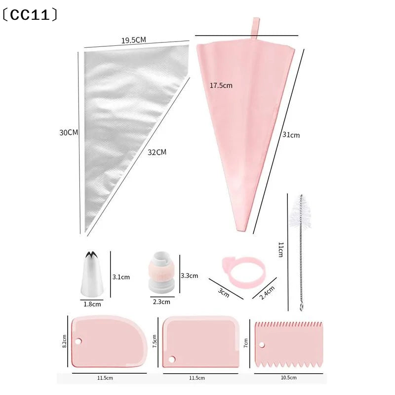 Piping Bags Tips Cake DIY Decorating Stainless Steel Nozzle Reusable Qme