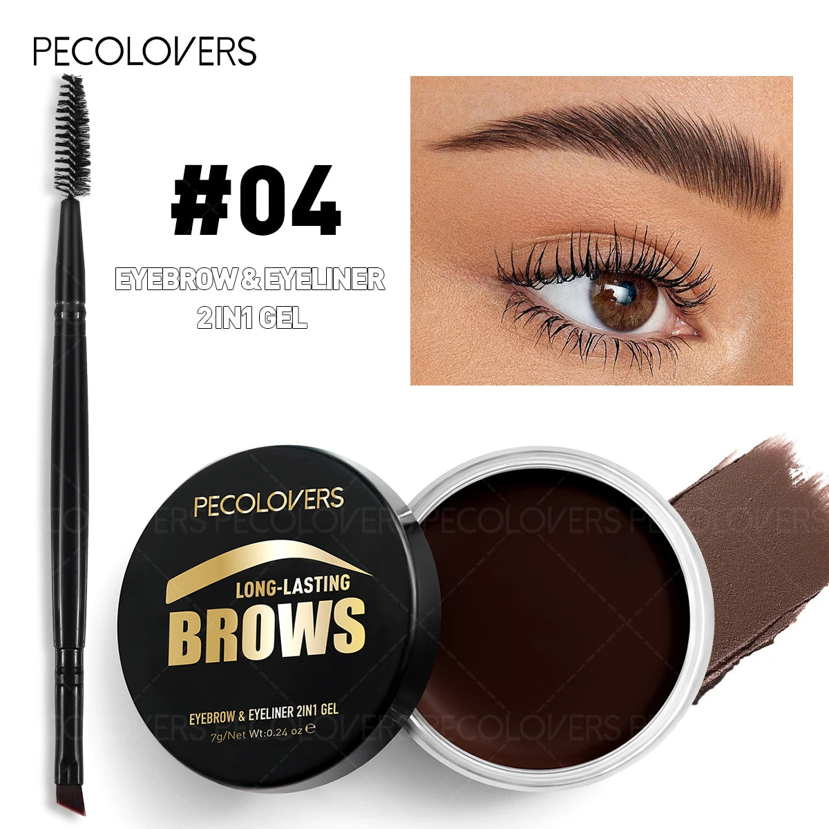 1 Brow Eyeliner Gel Soft Brush Long-lasting Eyebrow Powder Easy Qme 04