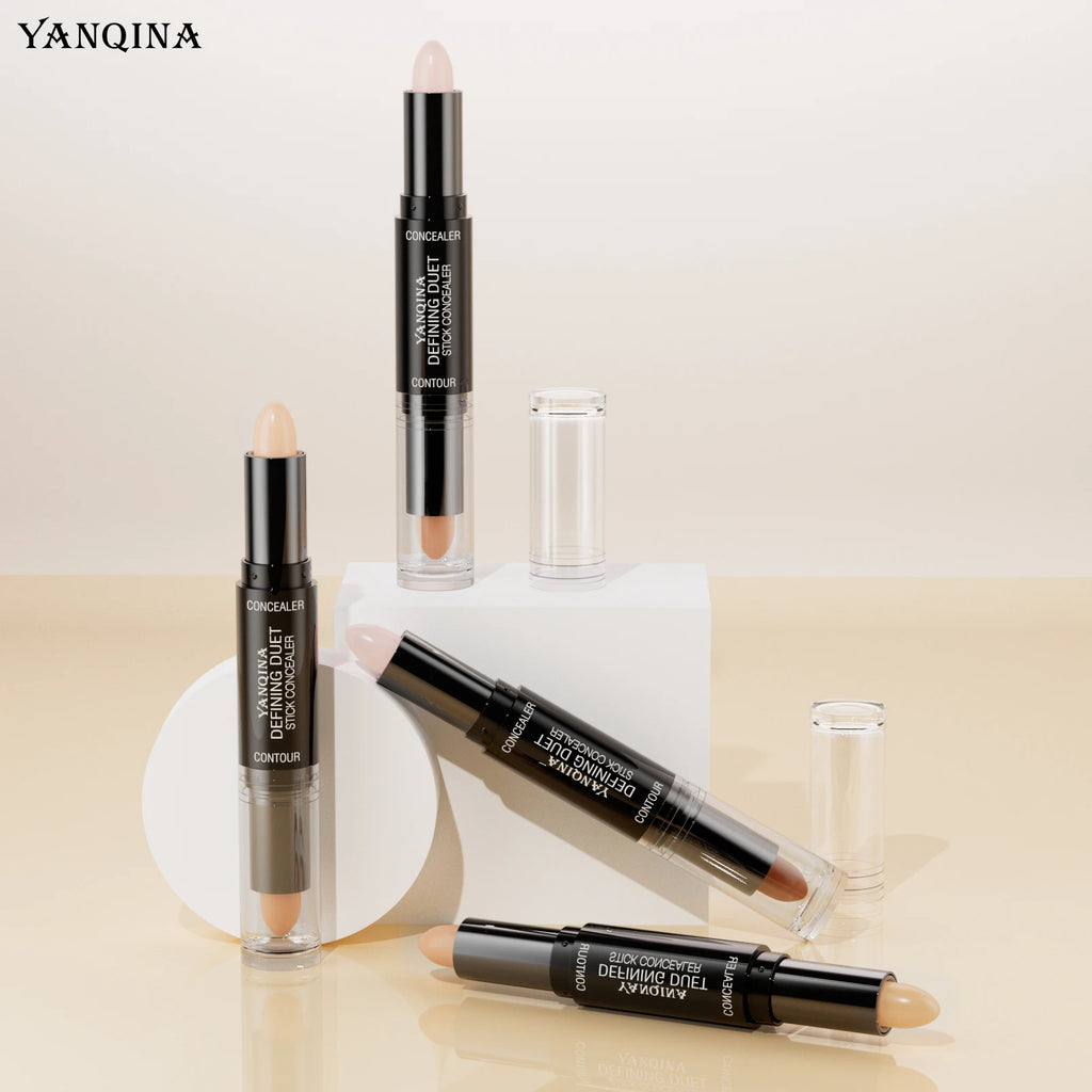 Dual-Ended Matte Highlight & Contour Stick, Nose Shadow Brightening Concealer, 3D Face Sculpting Pen for Beginners Qme