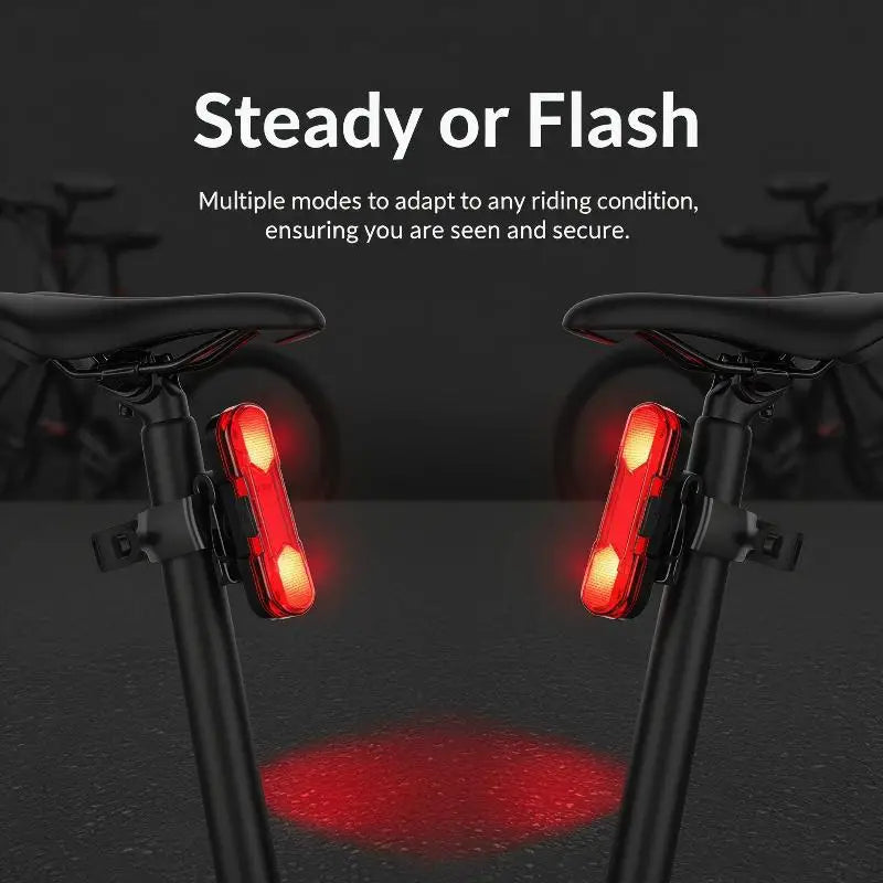 Waterproof LED Bike Light USB Rechargeable Bicycle Tail Safety Qme