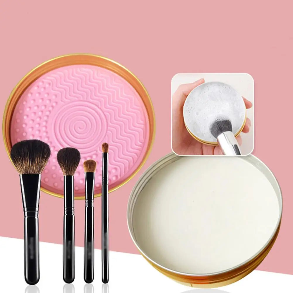 Makeup Brush Cleaning Soap Portable Case Cleaner Pad Washing Qme