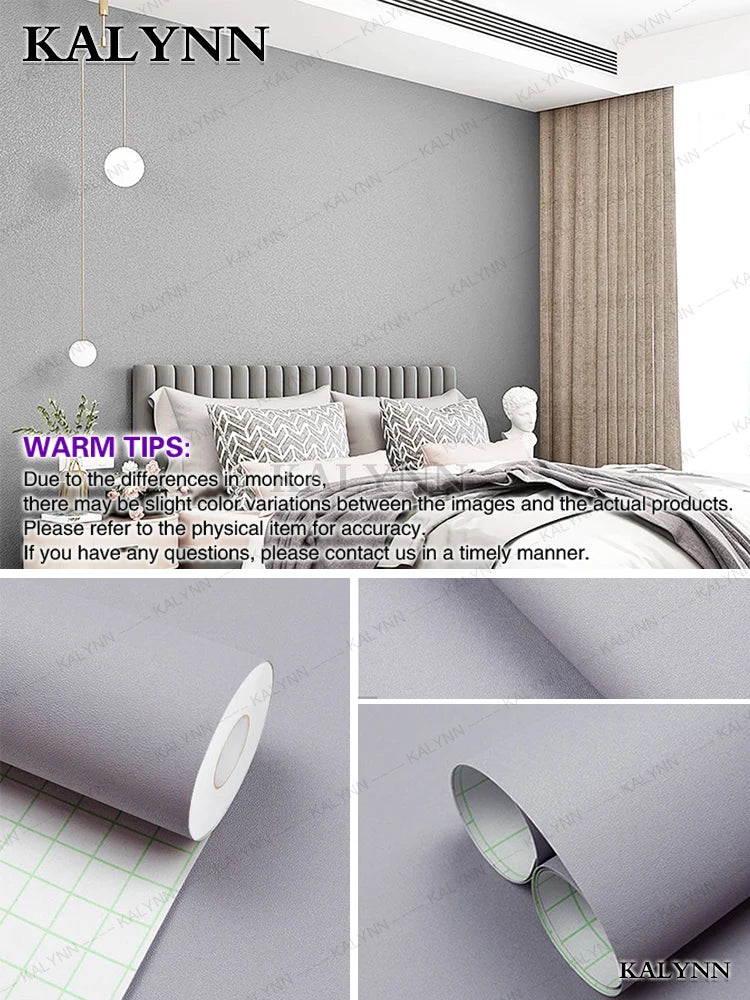 Solid Waterproof Wallpaper Room Self-adhesive Black White Wardrobe