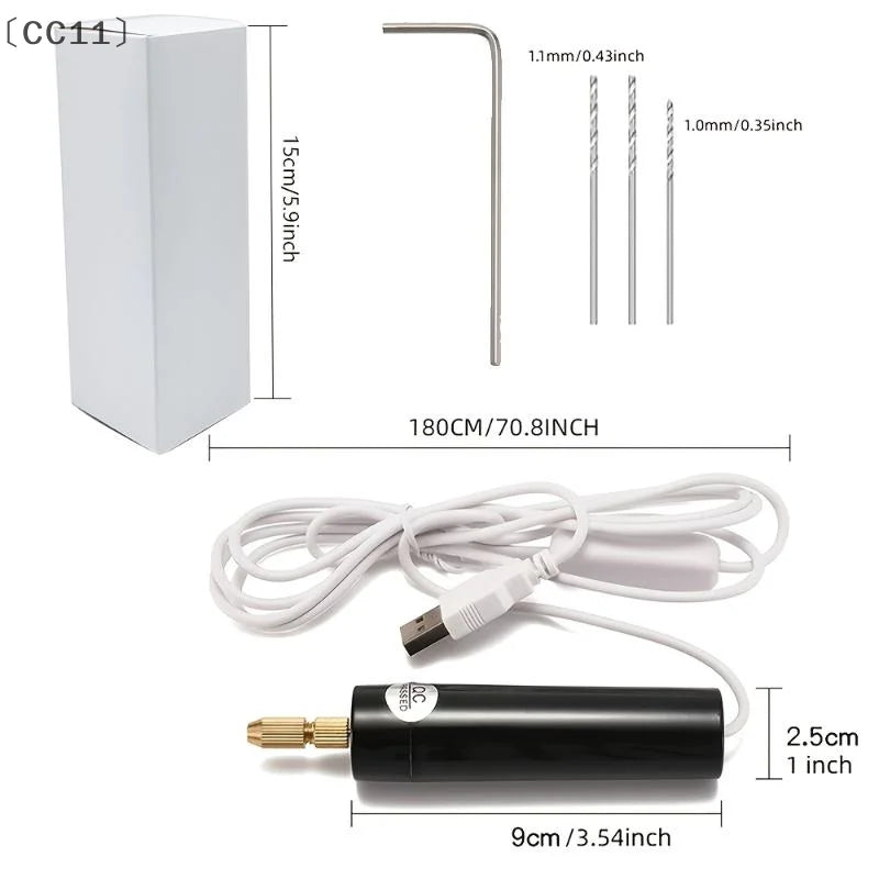 CC11Handheld Electric Drill USB Tools Epoxy Resin Jewelry Making Wood Qme