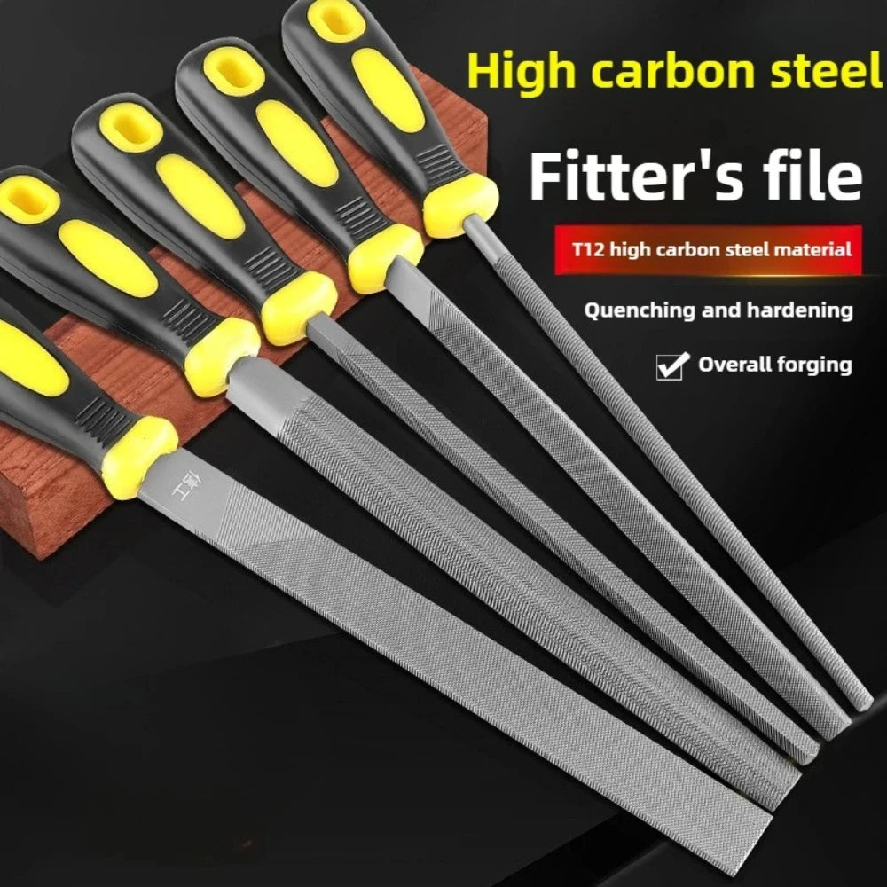 Professional Fitter File Set Heavy-Duty High-Carbon Steel Coarse Tooth for Woodworking Metal Craft & Home DIY Tools Qme