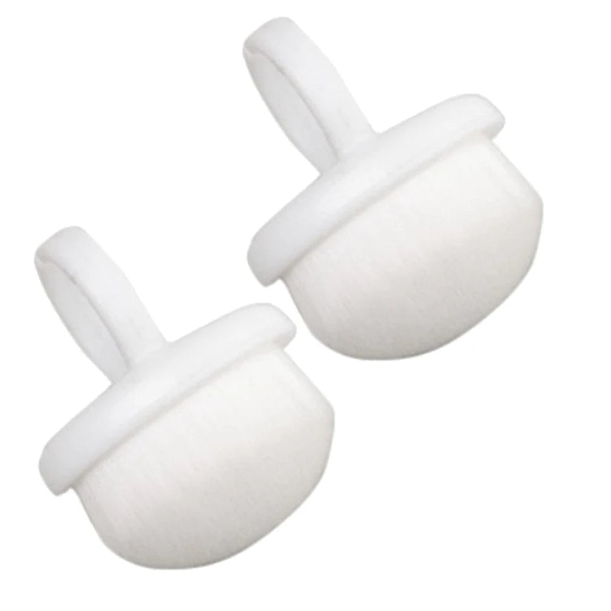 1 Nail Dust Brush Cleaning Manicure Scrubber Ring Duster Soft Fiber Qme 2PCs-white