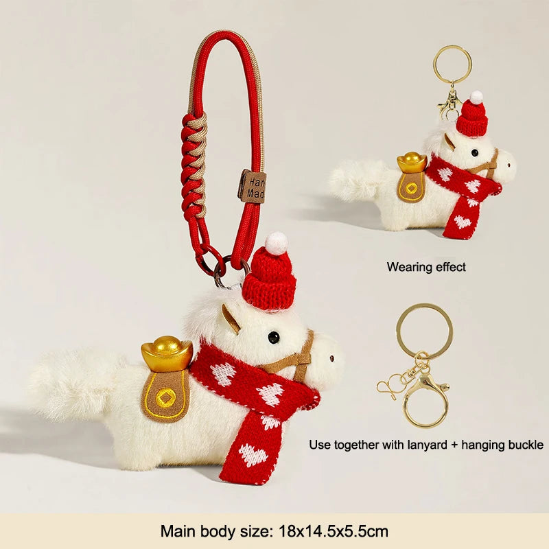 Cartoon Lion Dance Keychain Awakened Lion Chinese Style Lion Dance Pendant Doll Year Of Horse Chinese New Year Gift Qme style 12