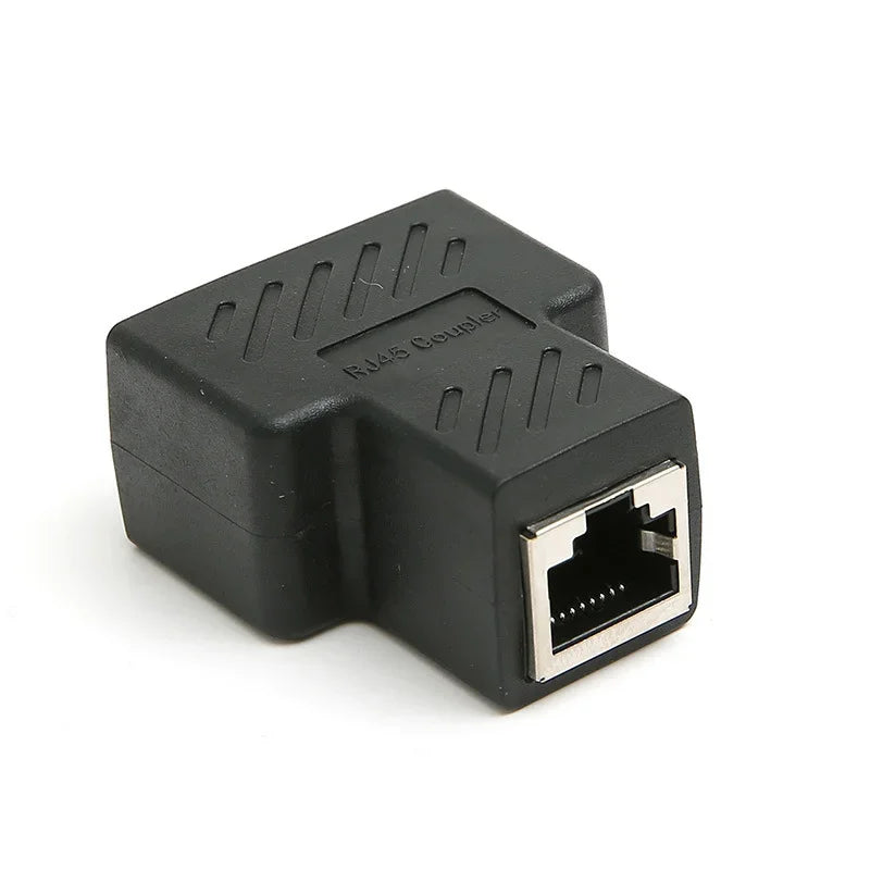 10pcs Black Ethernet Adapter Lan Cable Extender Splitter for Internet Connection Cat5 RJ45 Splitter Coupler Contact Modular Plug Qme