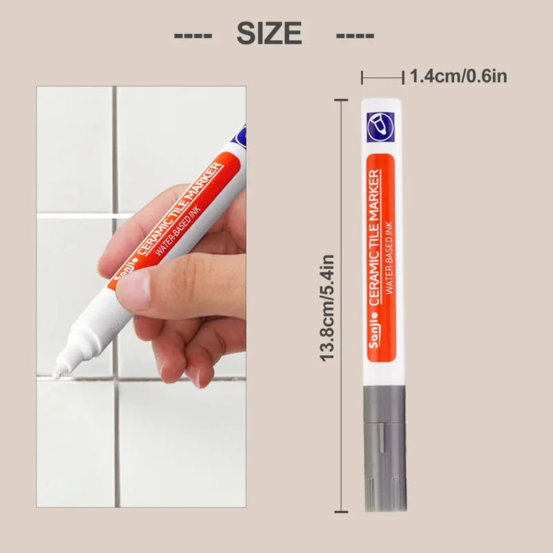12 Color Waterproof White Grout Tile Lines Marker Pens Gaps Repair Bathroom Porcelain Filling Grout Paint and Sealer Pen Qme