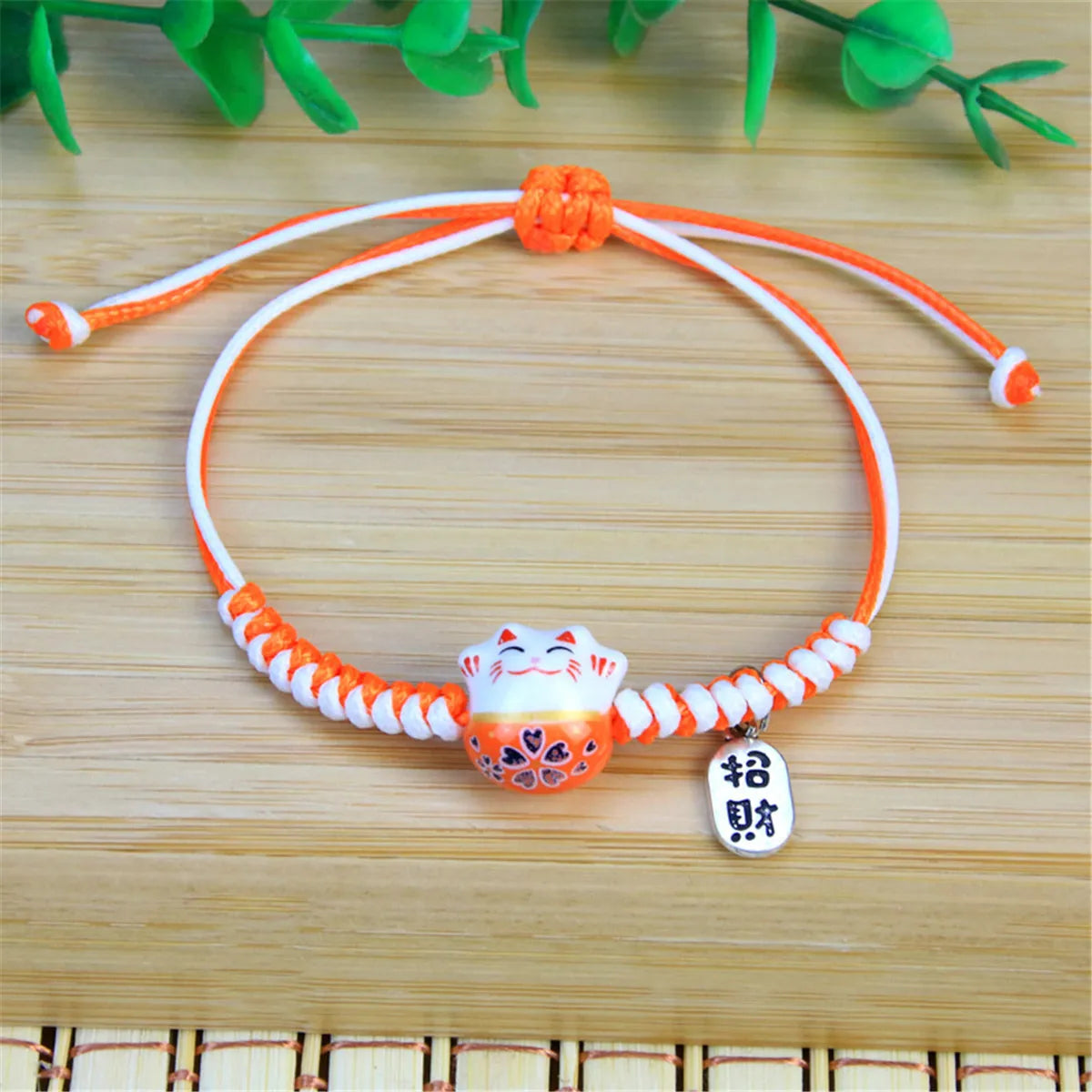 2023 Charm Versatile Lovely Cat Ceramic Woven Bracelet Couple Cute Japan Lucky Kawaii Pendant Rope Chain Jewelry Gift Wholesale Qme Style 7