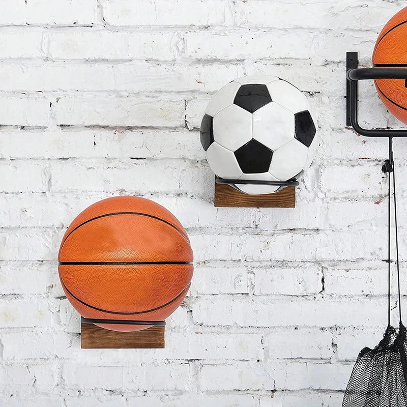 Metal Ball Display Stand Soccer Wall Mount Rack Storage Organizer Qme