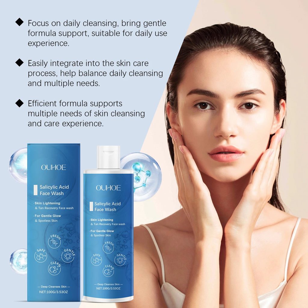 Salicylic Acid Facial Cleanser Acne Treatment Moisturizing Oil Control Skincare Face Wash Cleansing Pore Hydrating Skin Care Qme