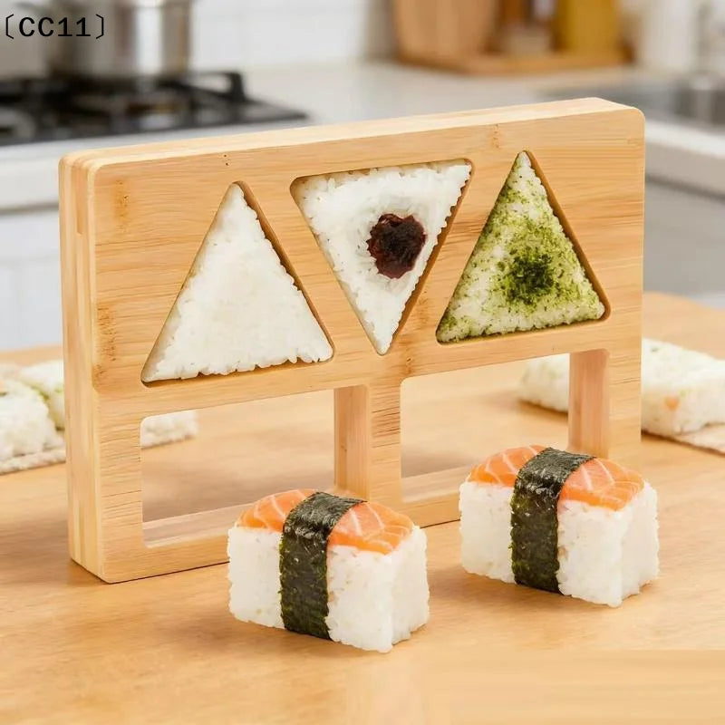 5 6 Holes Riceball Mold Classic Wooden Non Stick Sushi Press Qme