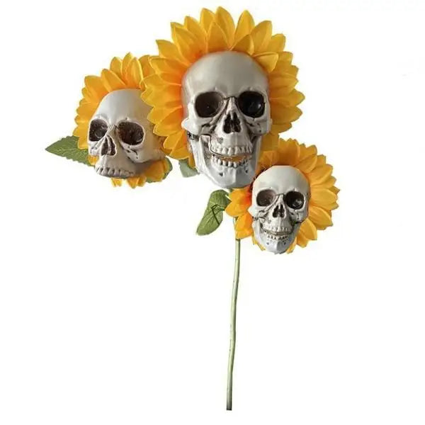 Creepy Skull Sunflower Flowers Skull Festival Art Craft Garden Decoration Simulation Flower Ornaments Halloween Decorations Qme C