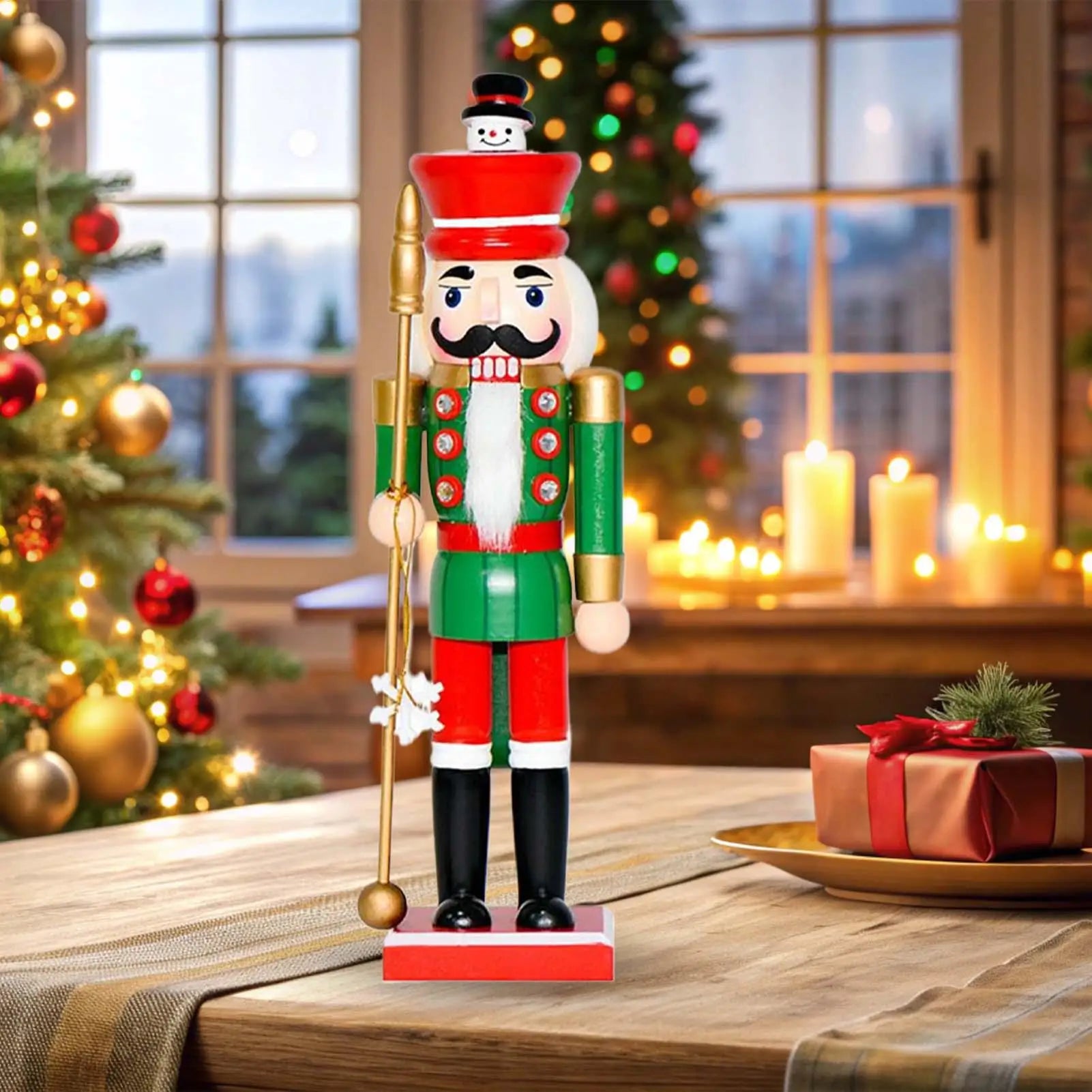 Christmas Nutcracker Desktop Soldier Figures Wooden Traditional Qme