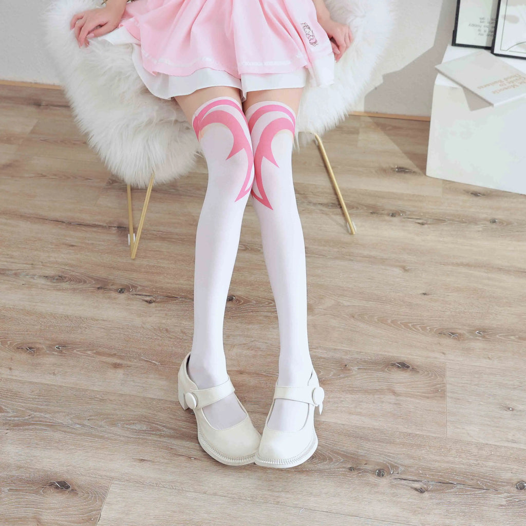 Sexy White Stockings Creative Red Cute Girl Velvet Fashion Woman Over Qme