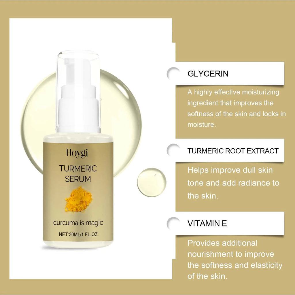 Turmeric Face Serum Moisturizing Lightening Dark Spots Even Skin Tone Smoothing Rejuvenates Face Brightening Essence Care Qme