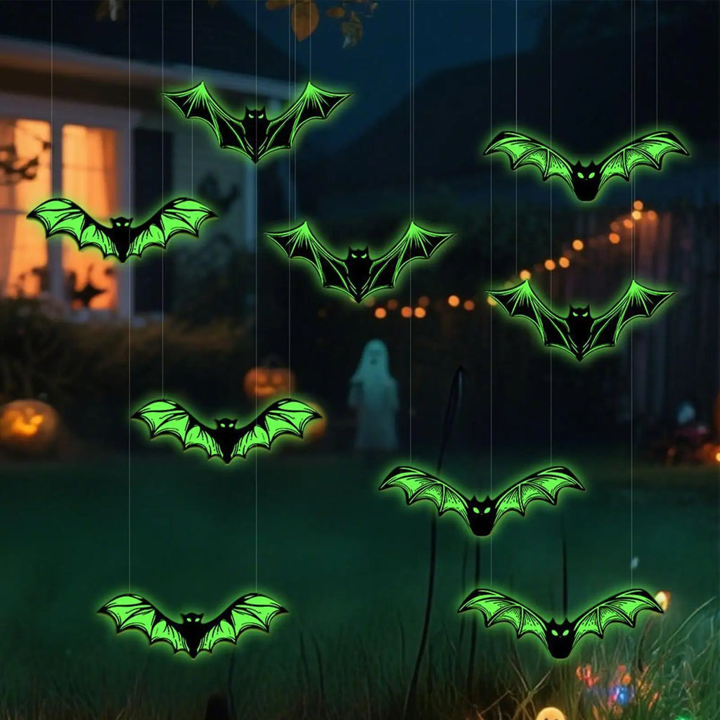 Bat Wall Decor Glowing Bats Holiday Halloween Gothic Decoration 10 Qme