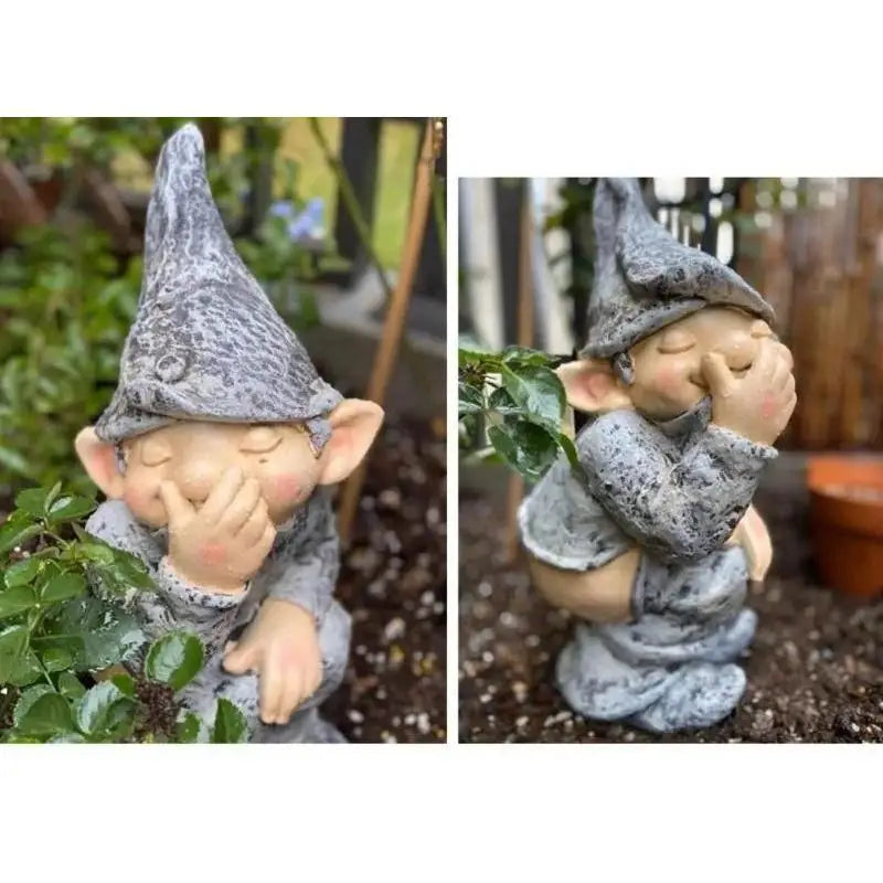 Outdoor Naughty Dwarf Resin Statue Lawn Decoration Sculpture Balcony Qme