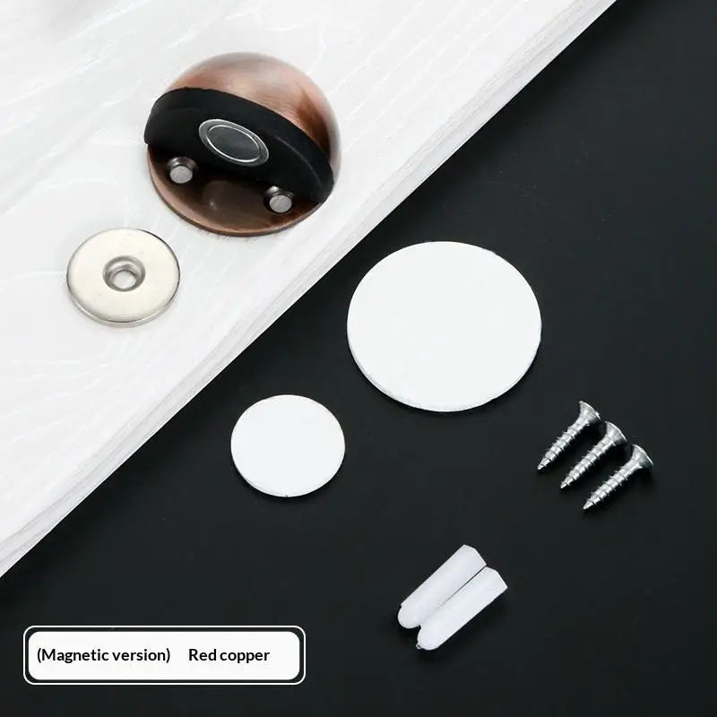 Silicone Magnetic Door Holder No-Punch Adhesive Door Stopper Anti-Collision Buffer for Floor Wall Protection Home Hardware Qme A8