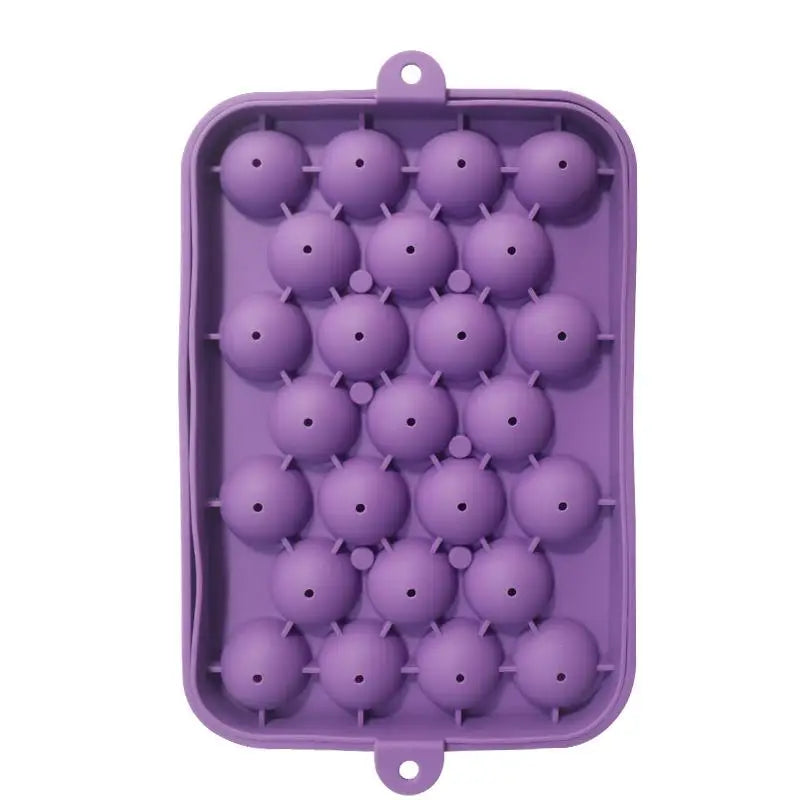 25 Grids Ball Mold Silicone Cover Ice Storage Box Easy Demould DIY Qme A2