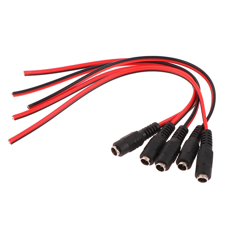 DC Power Male Female Cable 12V Plug Adapter Connector CCTV Camera 5 Qme B 5pcs