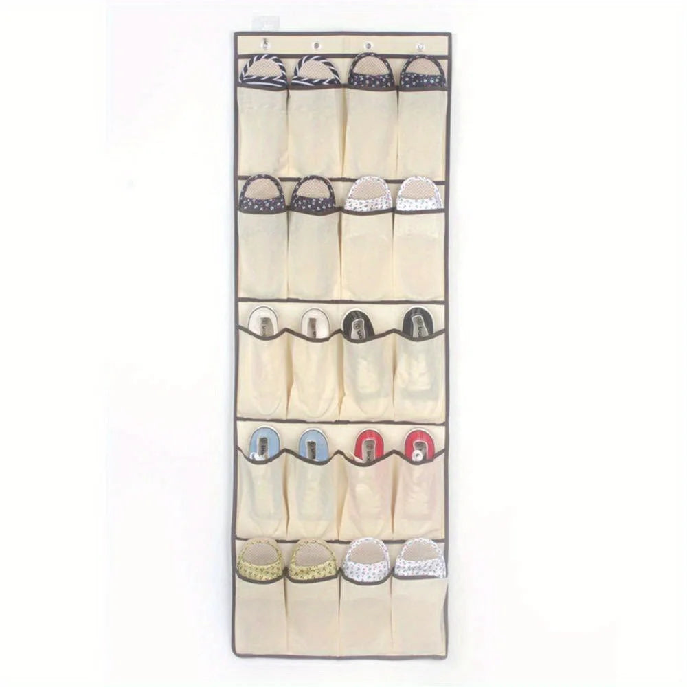 1pc Five-layer 20-grid Door Storage Hanging Bag, Shoe Storage Bag, Toy Storage Bag Qme