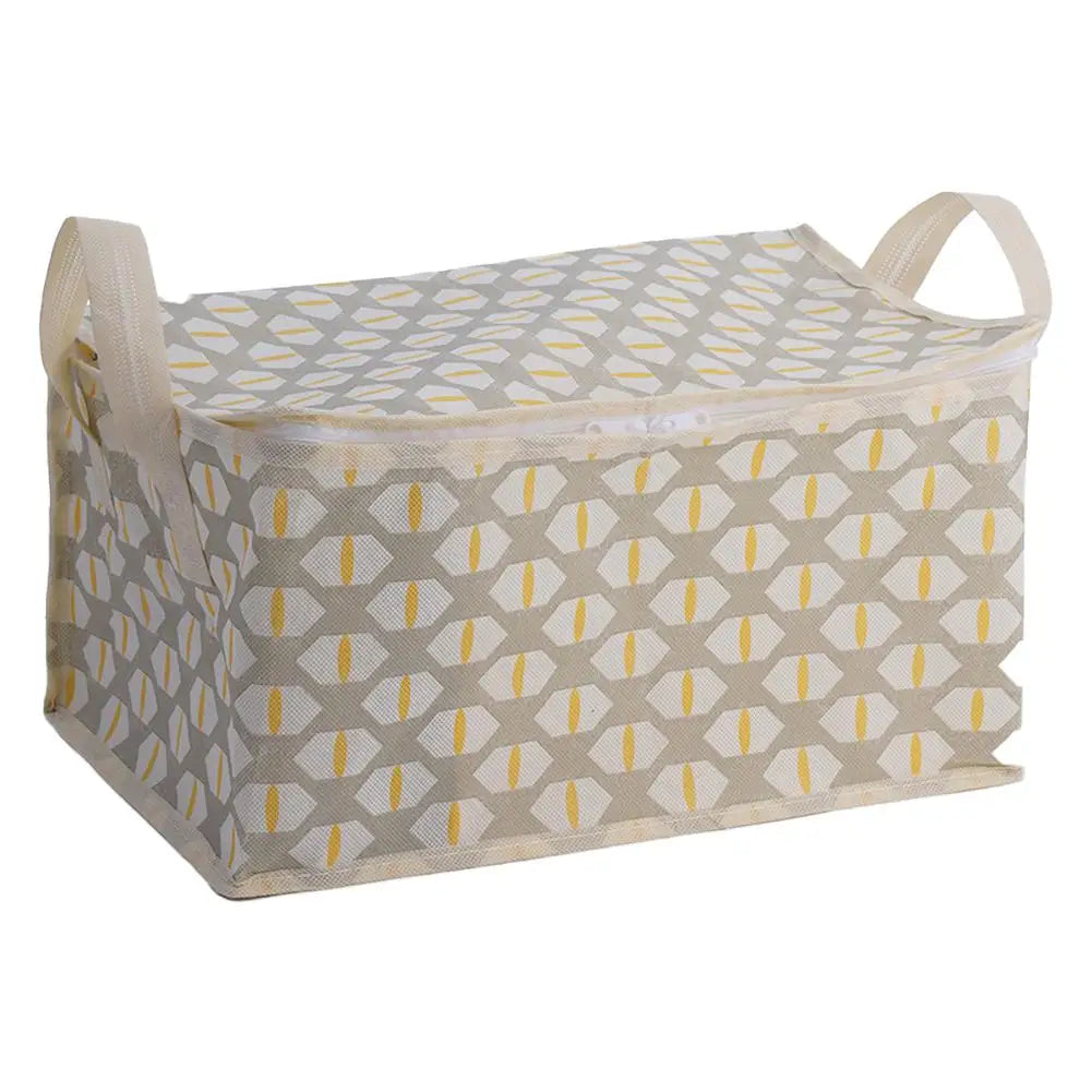 Non-woven Quilt Storage Bag With Lids Zipper Foldable Clothes Quilt Bins Container Large Capacity Dust-proof Bag Organize Qme 30L