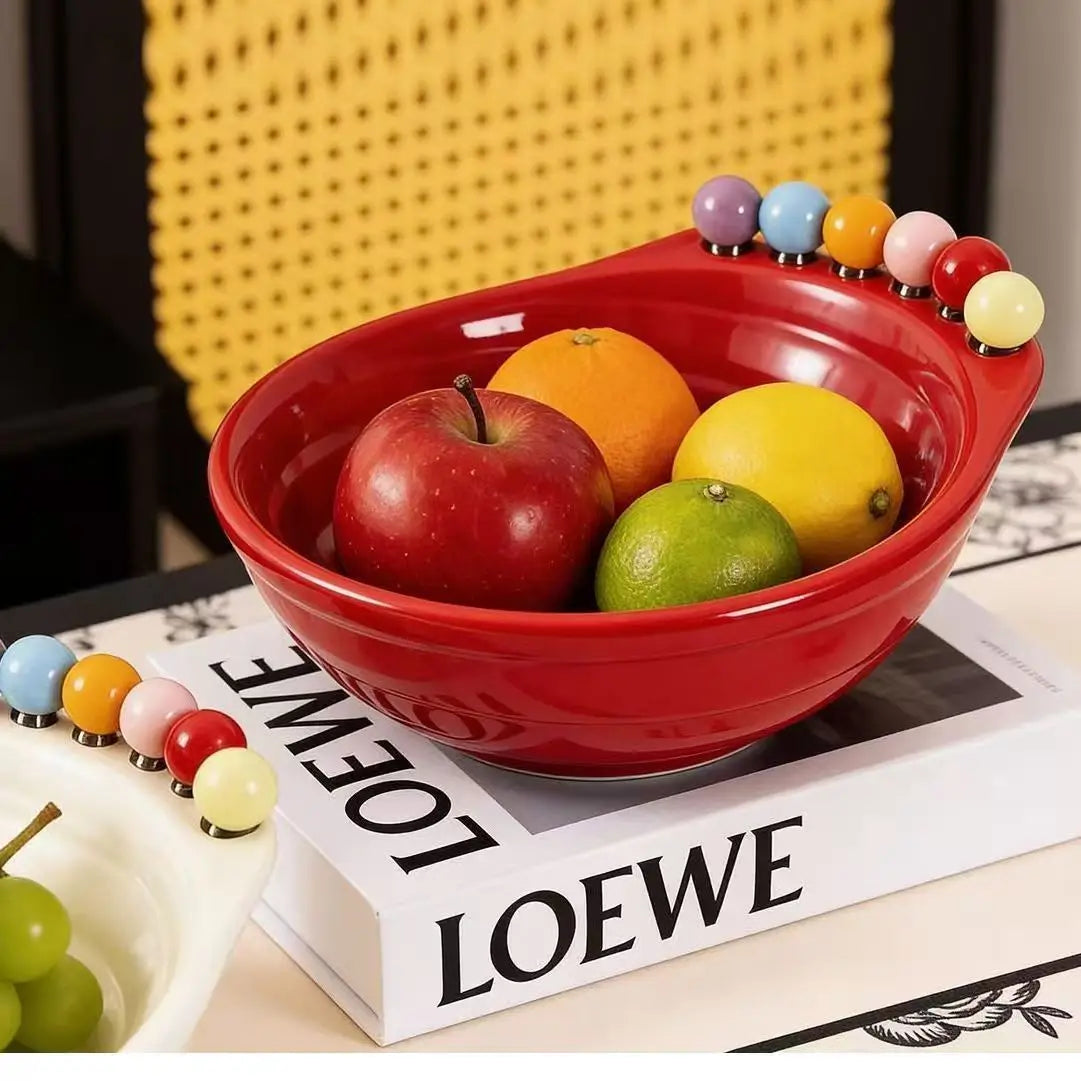 Creative Simple Fruit Plate Household Snack Candy Dried Tray Living Qme red M