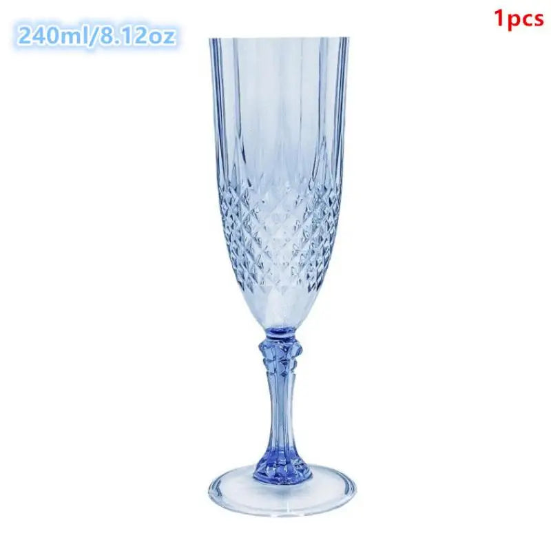 Transparent Champagne Goblet Legged Wine Glasses Cocktail Red Brandy Qme Blue