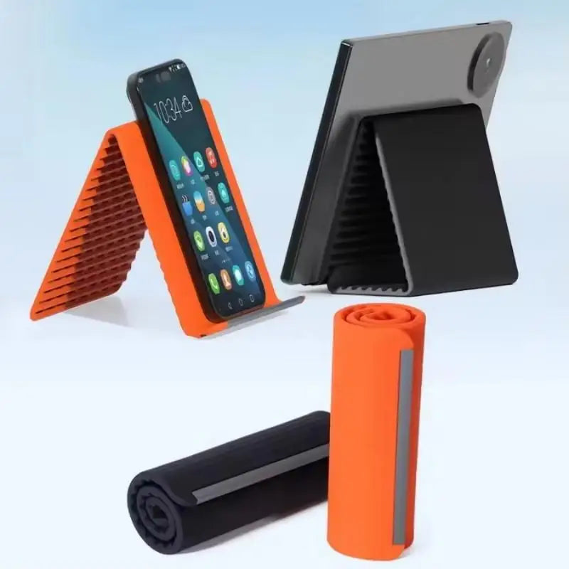 Portable Phone Tablet Stand Flexible Silicone Foldable Desktop Holder Qme