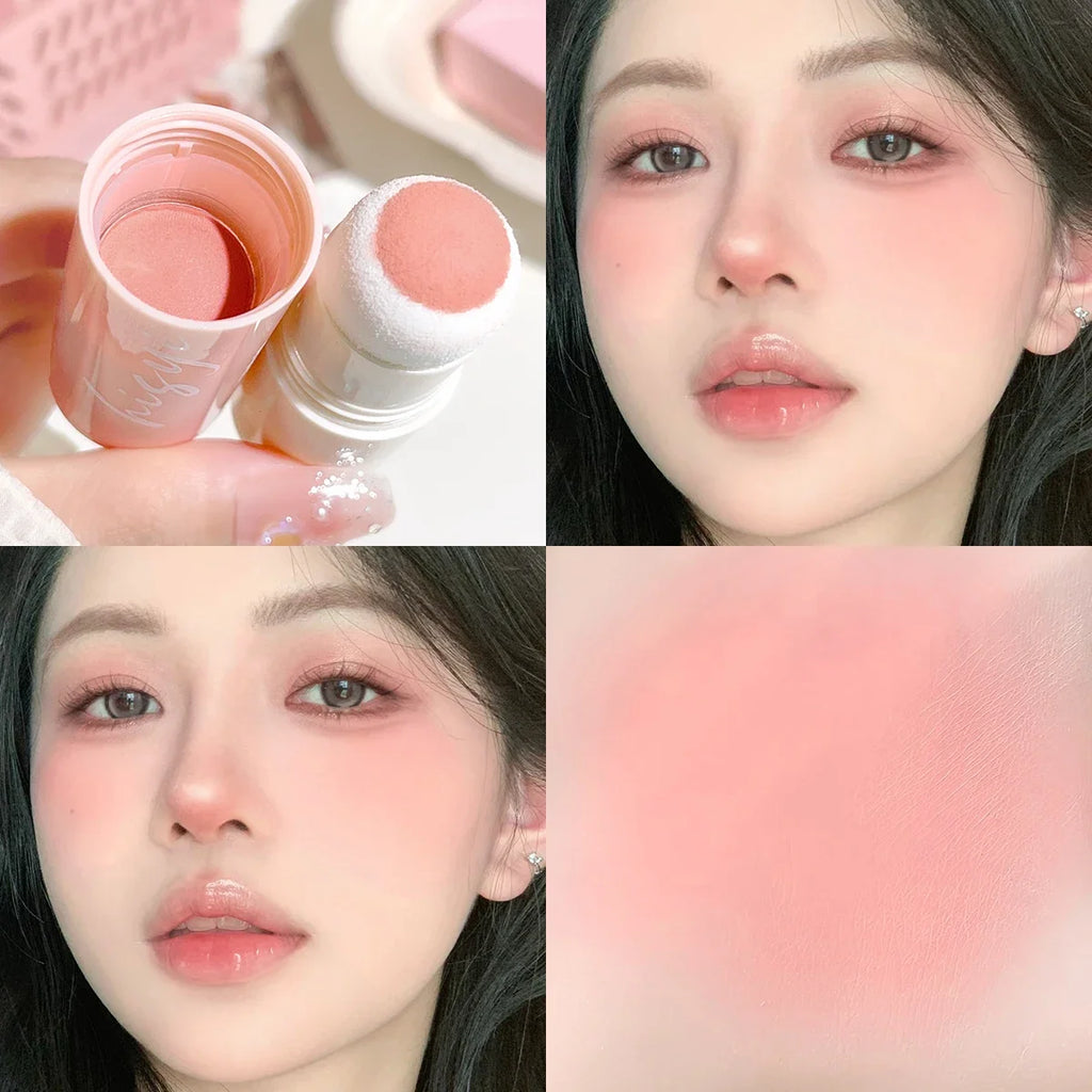 Velvet Mist Blush Stick - Vibrant and youthful, Korean style, natural long-lasting brightening, for both lips and cheeks Qme H1916-04