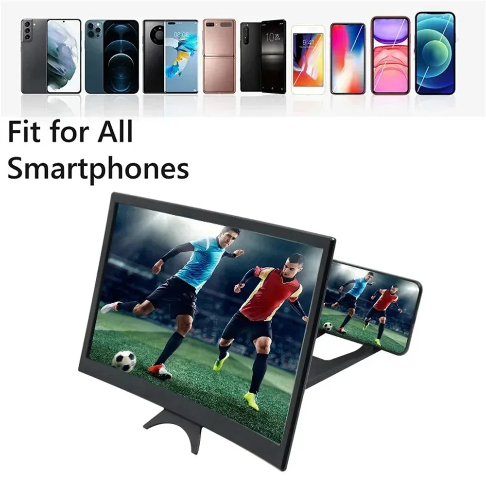 10/12 Inch Phone Screen 3D HD Screen Magnifier Movie Video Amplifier Holder Enlarger Screen Smart Phone Magnifying Curved Screen Qme