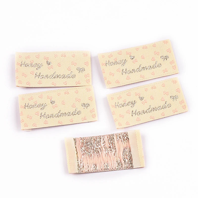 30pcs 20-71mm Mix Exquisite Bow/Flower Pattern Label For DIY Clothing Bag Personality Decoration Accessories Without Gum cp3812 Qme 30pcs 50x24mm