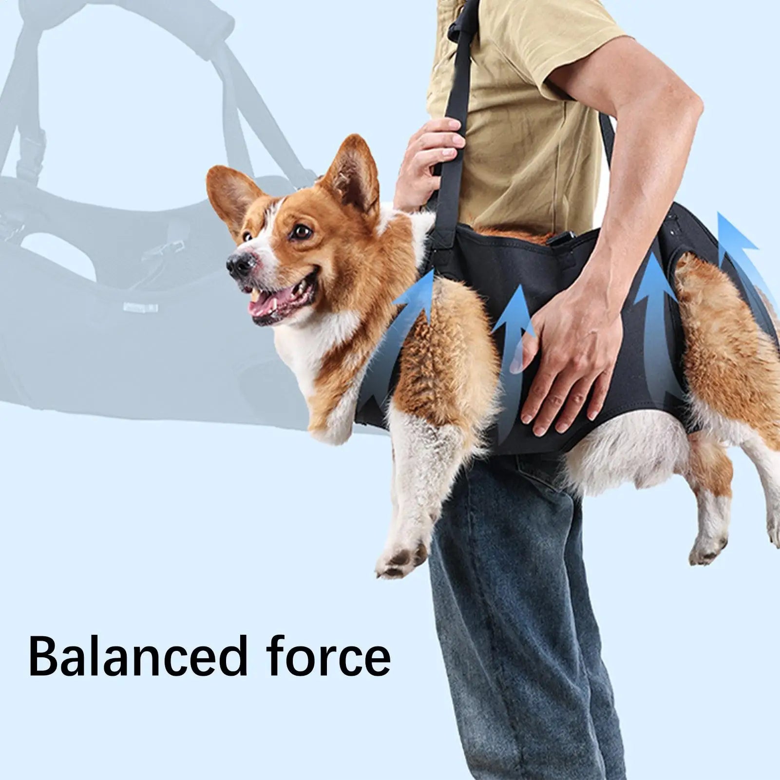 Pet Rehabilitation Sling Pet Support Harness Puppy Rehabilitation Lift Vest Adjustable Strap Thicken Handle For Joint Injuries Qme