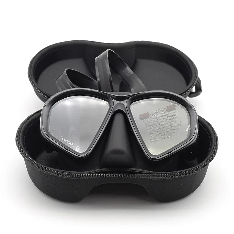 Professional Low-volume Snorkeling Mask Dive Adult Diving Equipment Qme black L/XL