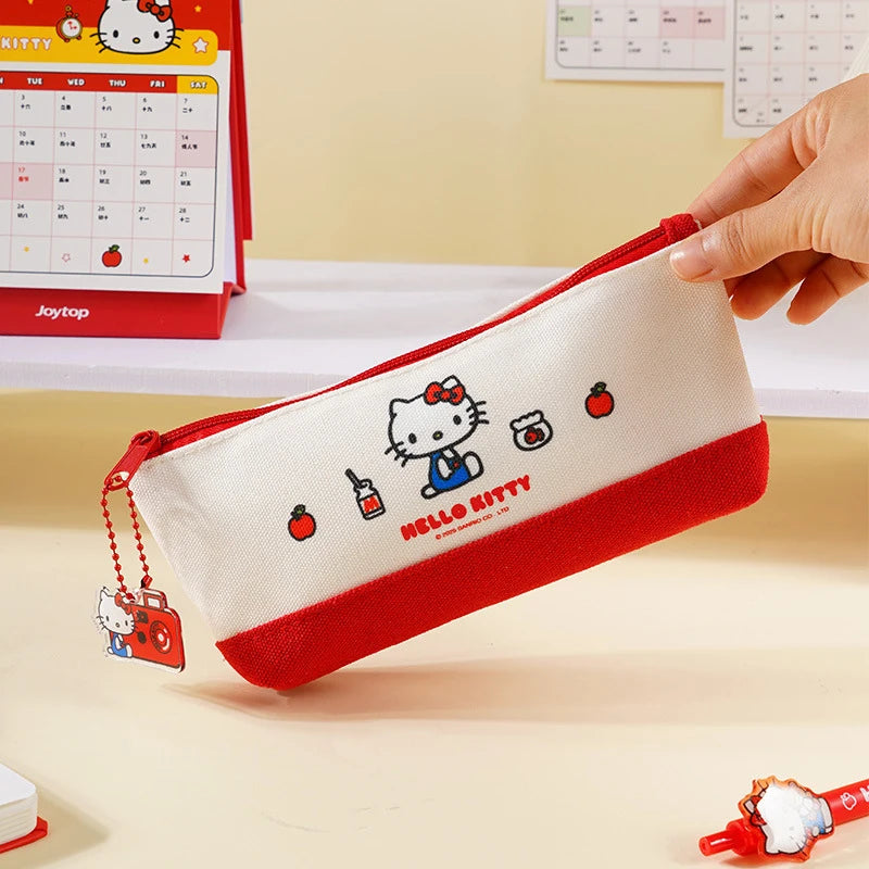 Hello Kitty Minimalist Pencil Case Stylish Cartoon-themed Fabric Qme