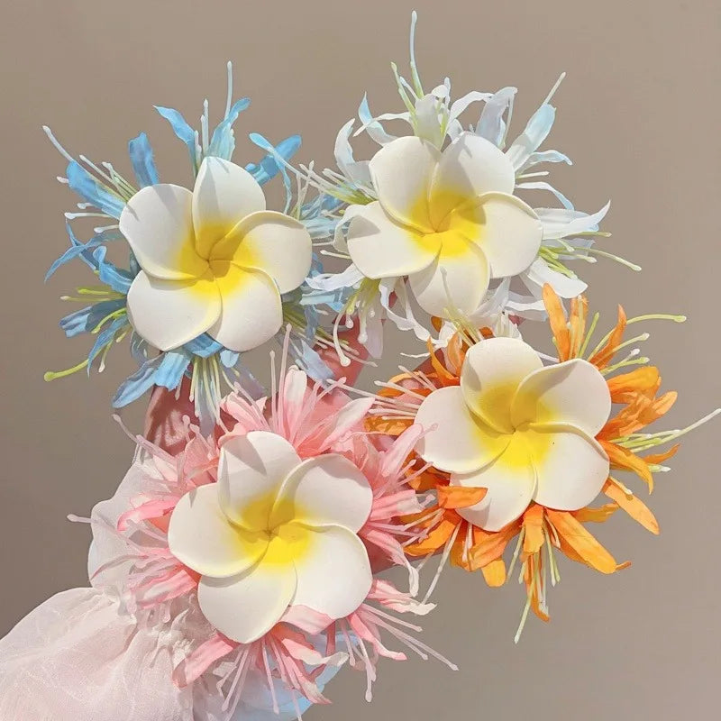 2026 Headwear Hawaiian Flower Hair Clips Side Bangs Clip Romantic BB Hair Clips Hair Accessories Suitable Vacation Beach Parties Qme