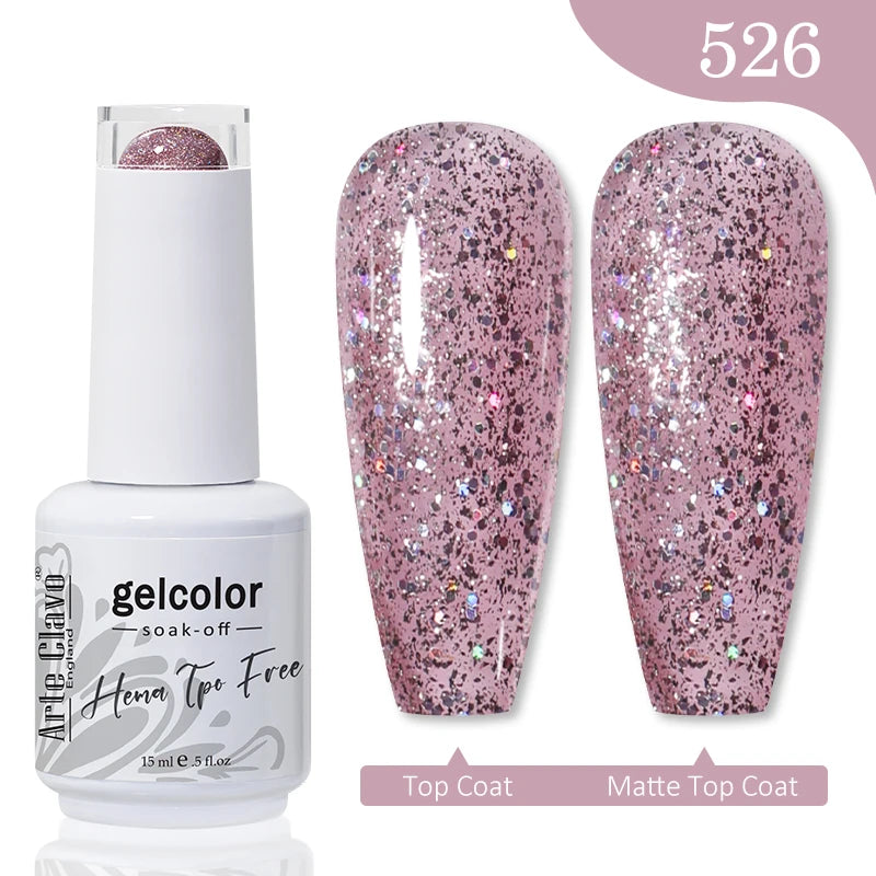 Arte Clavo Crystal Crushed Diamond Pink Blue Gel Nail Polish 2026