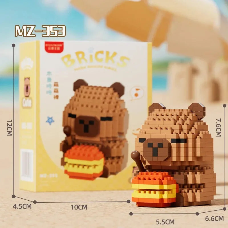 Cute Doll Kapi Capybara Bala Creative DIY Micro Building Blocks Capybara Ornaments Children's Educational Toys Man Gift Qme