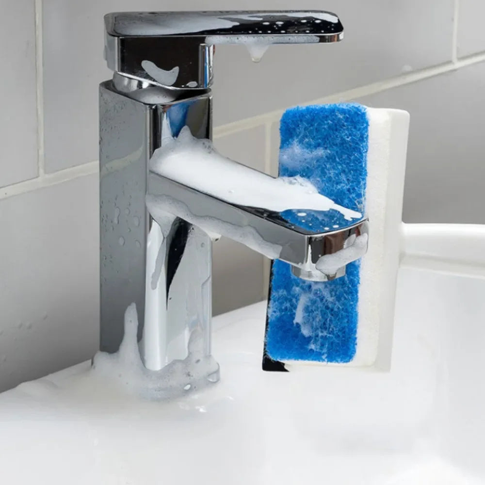 2-in-1 Bathroom Cleaning Brush Double-Sided Glass Scraper, Mirror Wiper, Multi-Functional Tile and Wall Cleaner, No Power Needed Qme