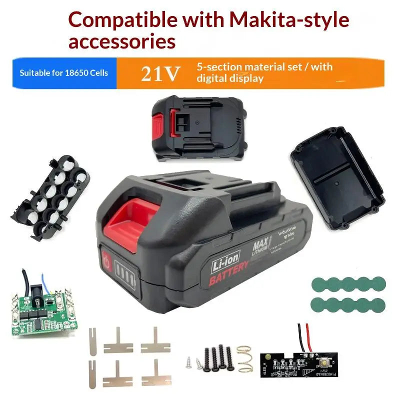 21V Battery Case Screwdriver 5X 10X 15X 20X 30X 18650 Holder 5S 50A Qme
