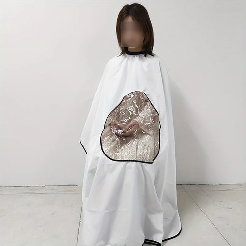 1 hair cutting apron, hair cutting see through bib, shawl, visible hair cutting bib Qme
