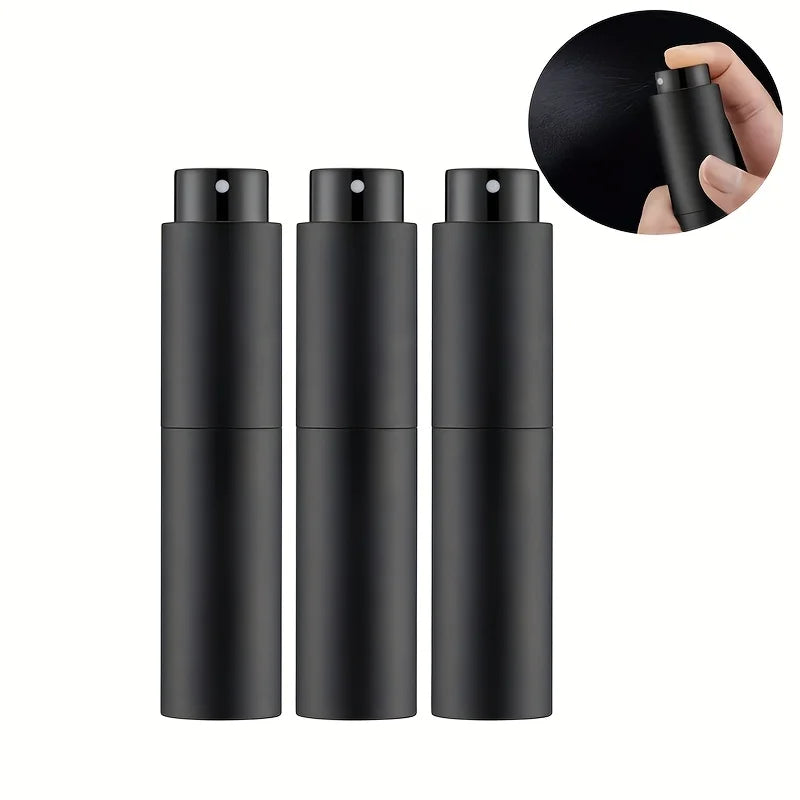 10 ml Travel Perfume Sprayer, Refillable Cologne Container, Empty Dispenser Sprayer for Mini Sprayer Size (Black Qme