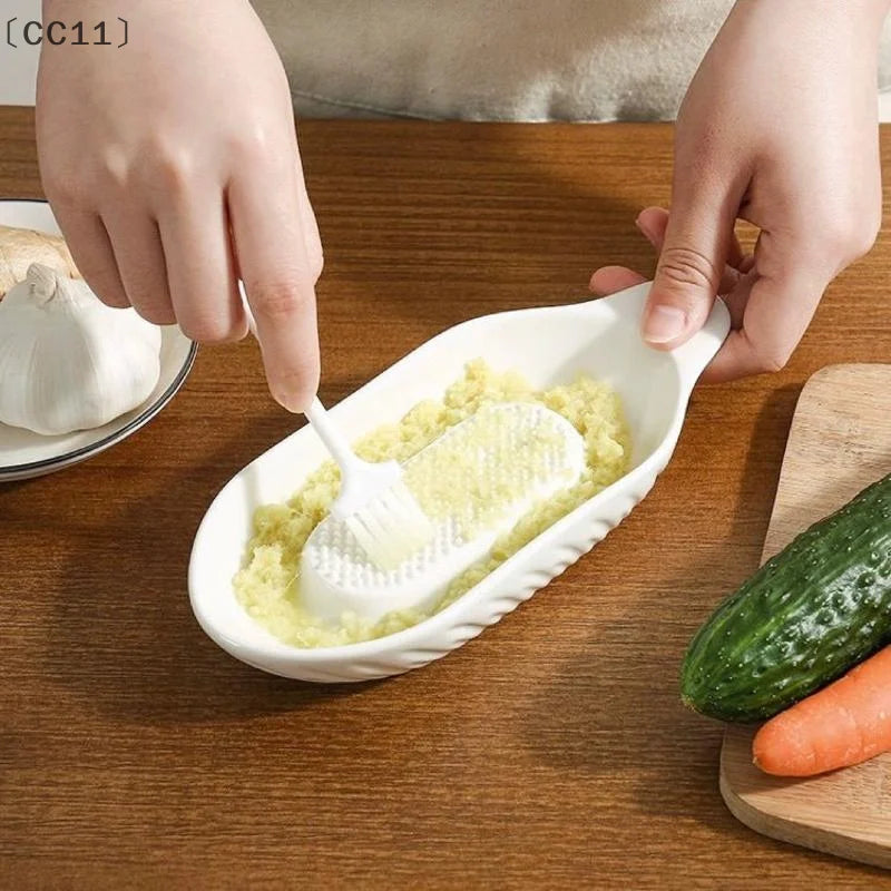 CC11 Simple Ceramic Ginger Grater Tool Hand Grinder Garlic Masher Qme