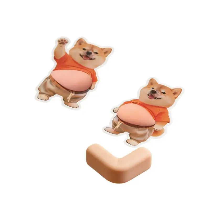 3D Cute Kawaii Dog Belly Sticker Silicone Soft Kitten Orange Outfit Qme