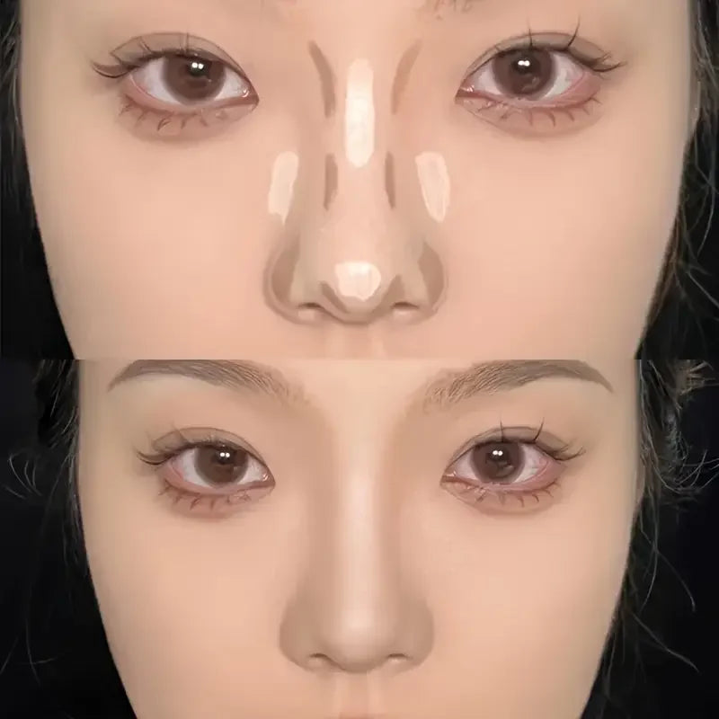 Double-headed high-gloss contouring stick, one stick to complete lifting and contouring, 3D nose bridge & V-shaped face makeup Qme